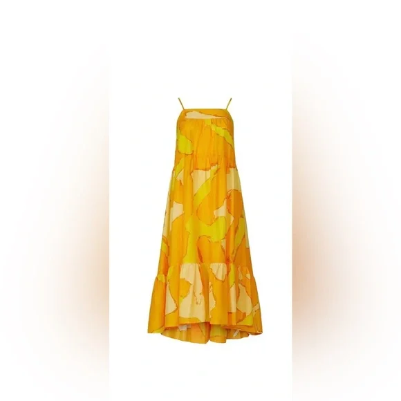 Simon Miller Yellow & Orange Abstract High Low Maxi Dress - Picture 2 of 10